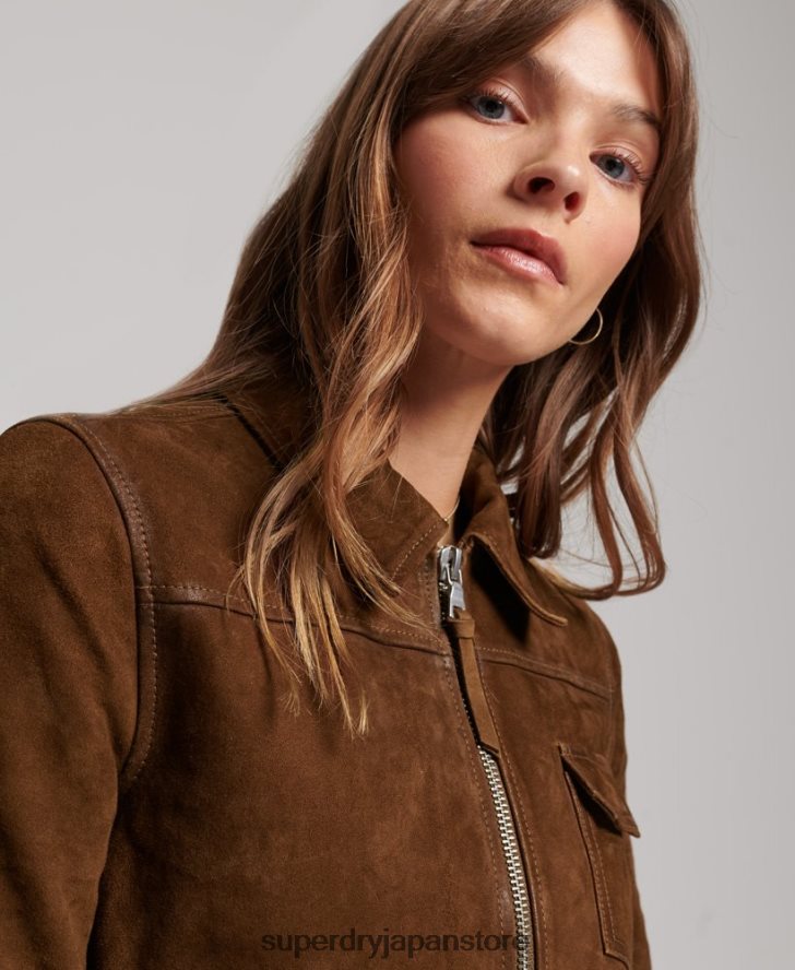 デザートスエードジャケット 女性 Superdry 衣類 茶色 2J62PZ3541