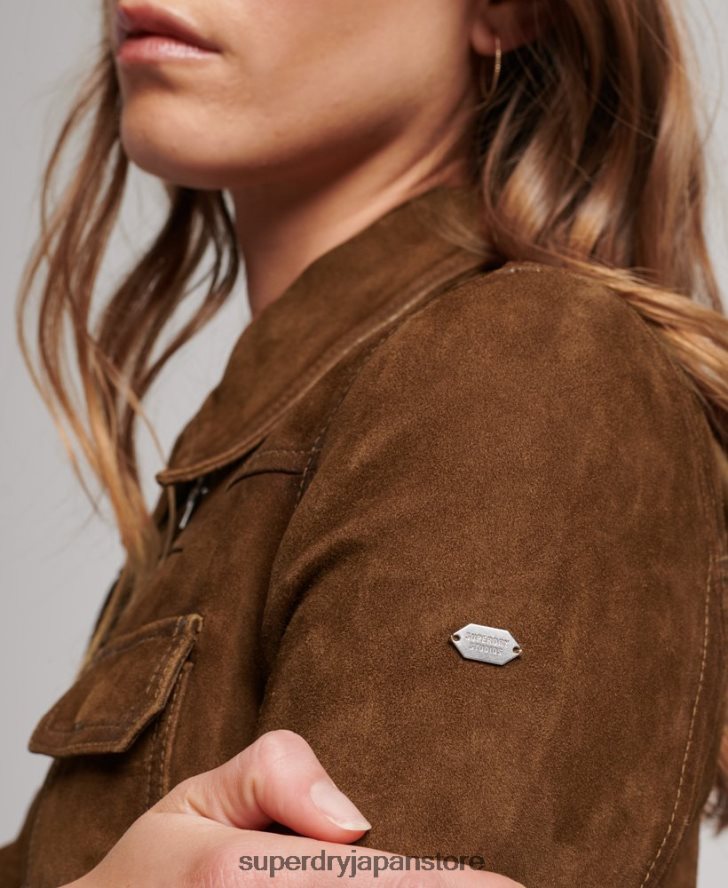 デザートスエードジャケット 女性 Superdry 衣類 茶色 2J62PZ3541