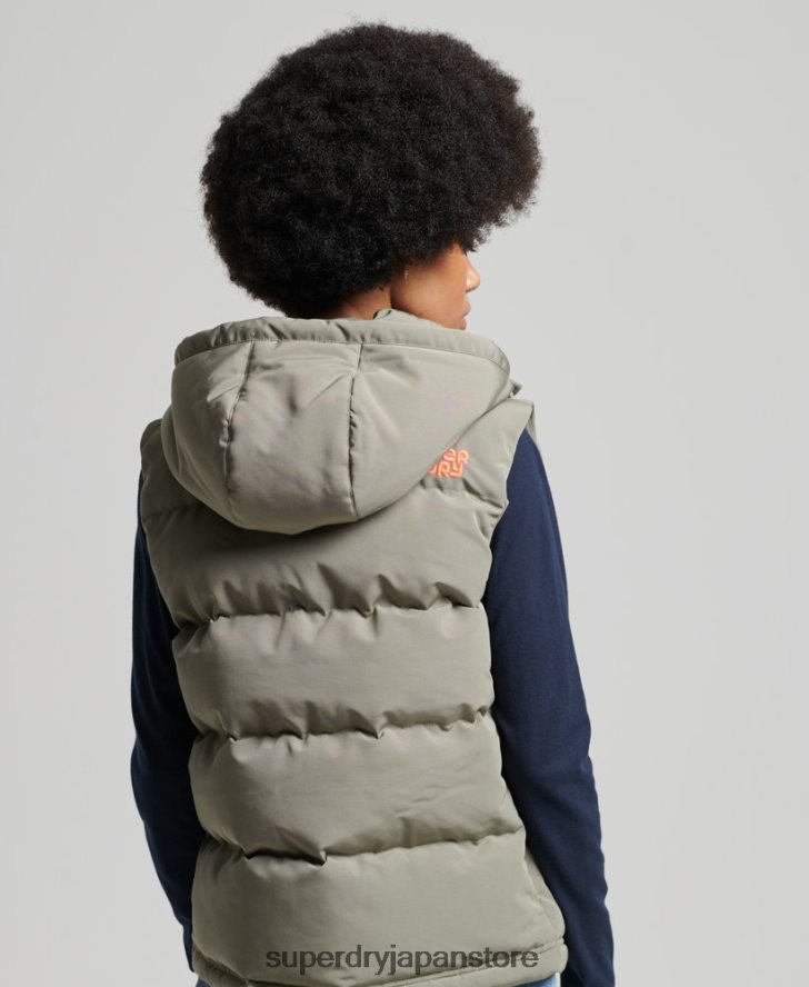 ヴィンテージ フード付き エベレスト ジレ 女性 Superdry 衣類 カーキ 2J62PZ3547