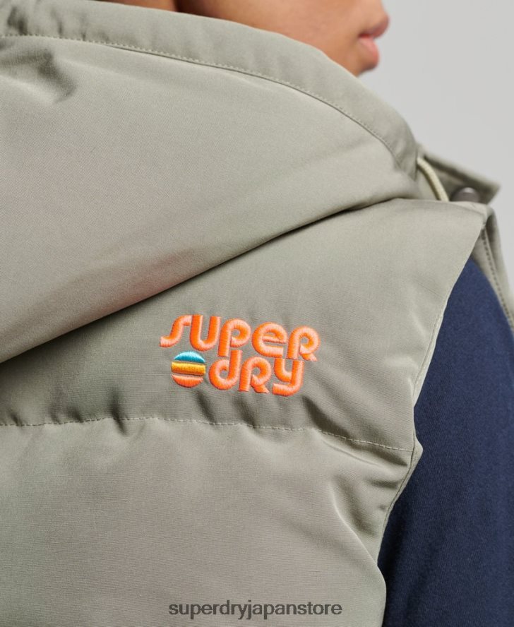 ヴィンテージ フード付き エベレスト ジレ 女性 Superdry 衣類 カーキ 2J62PZ3547