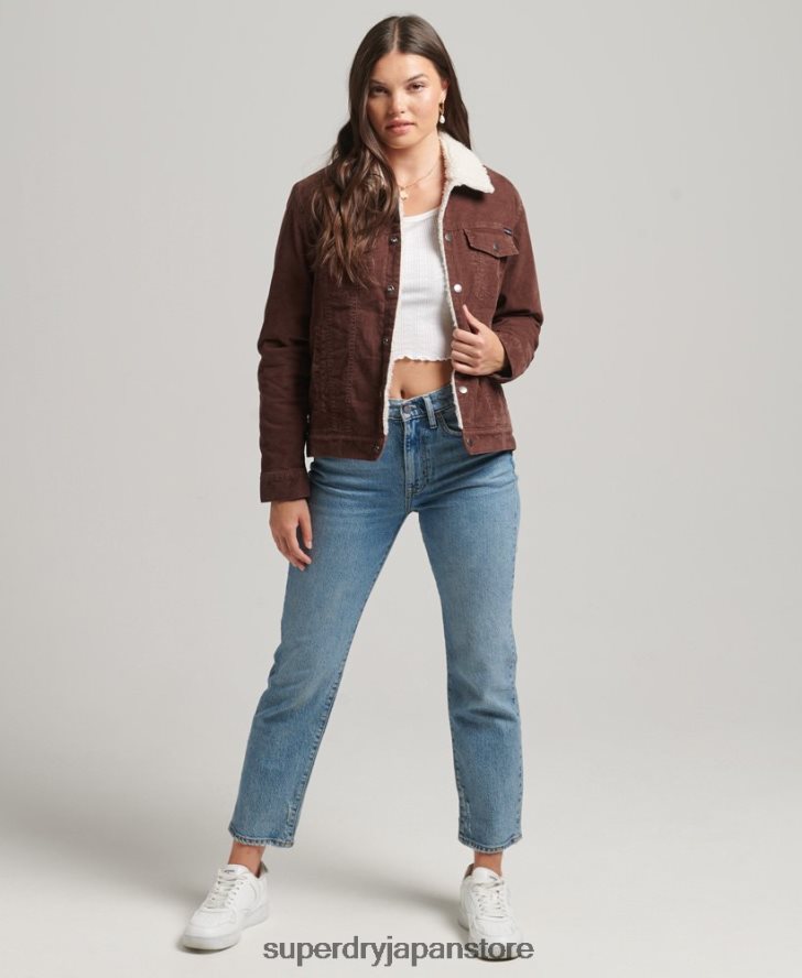 シェルパコードトラッカージャケット 女性 Superdry 衣類 茶色 2J62PZ3548