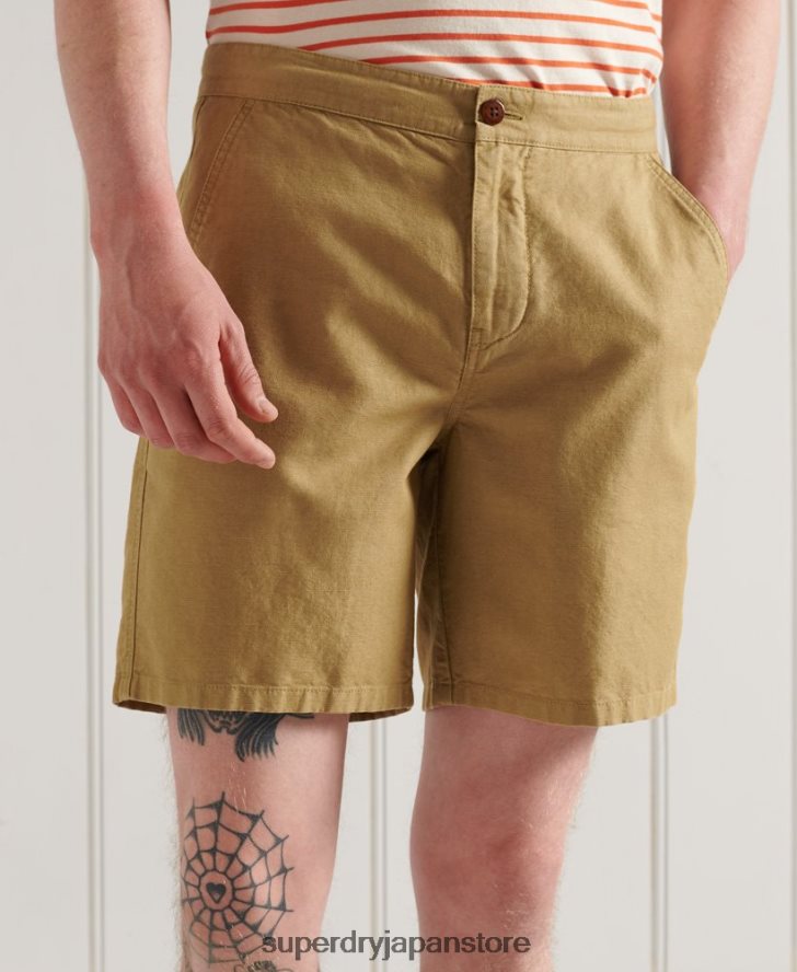 リネンカリビーチショーツ 男性 Superdry 衣類 ベージュ 2J62PZ355