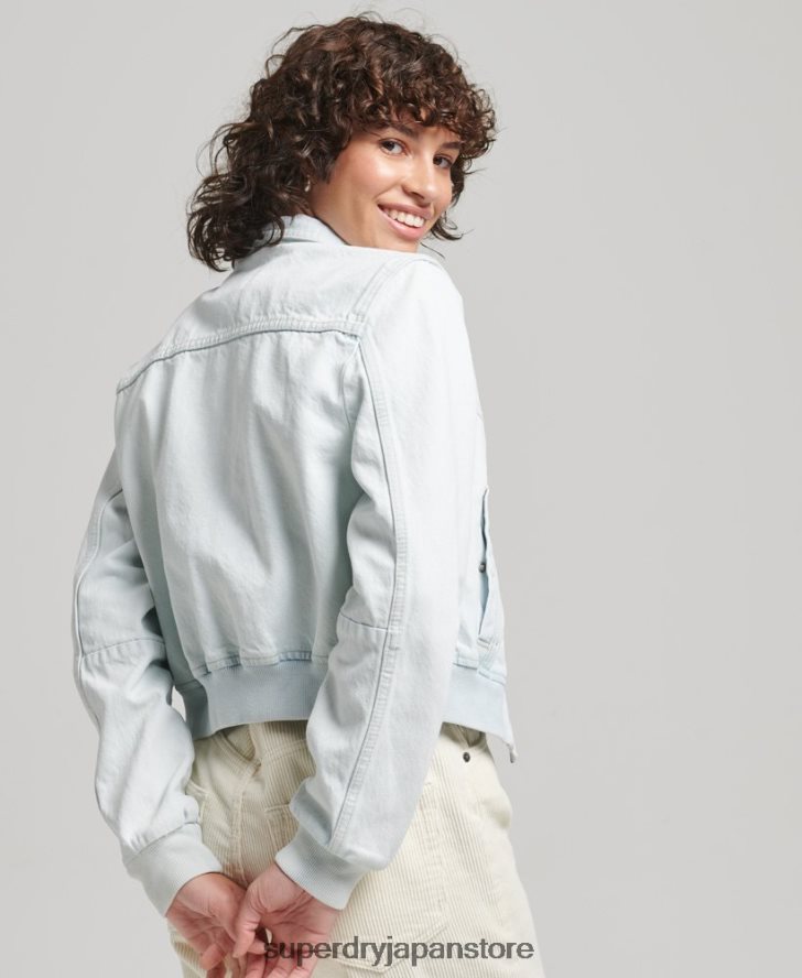 インディークラブデニムジャケット 女性 Superdry 衣類 ライトブルー 2J62PZ3552
