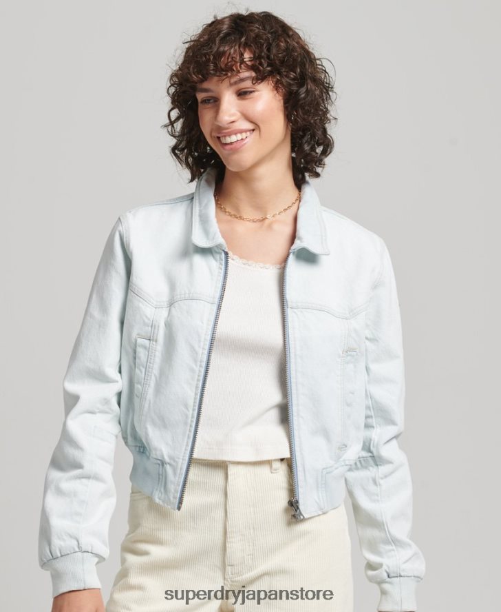 インディークラブデニムジャケット 女性 Superdry 衣類 ライトブルー 2J62PZ3552