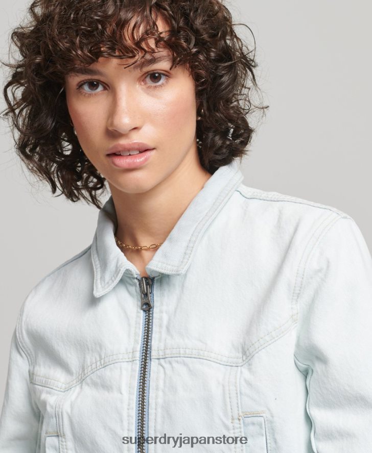 インディークラブデニムジャケット 女性 Superdry 衣類 ライトブルー 2J62PZ3552