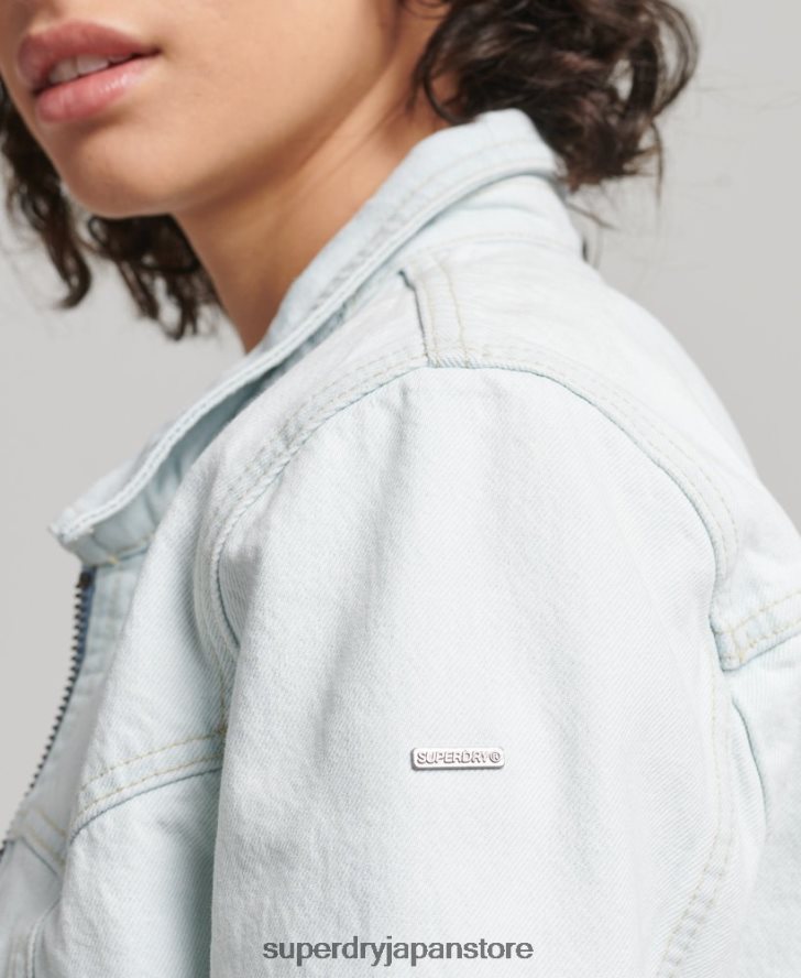 インディークラブデニムジャケット 女性 Superdry 衣類 ライトブルー 2J62PZ3552