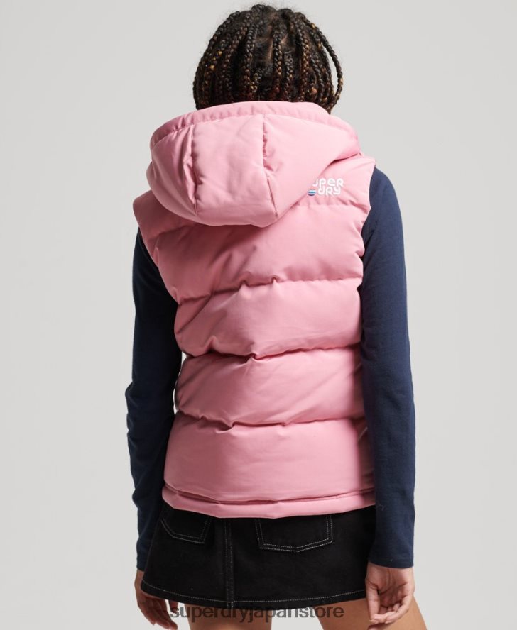 ヴィンテージ フード付き エベレスト ジレ 女性 Superdry 衣類 ピンク 2J62PZ3556