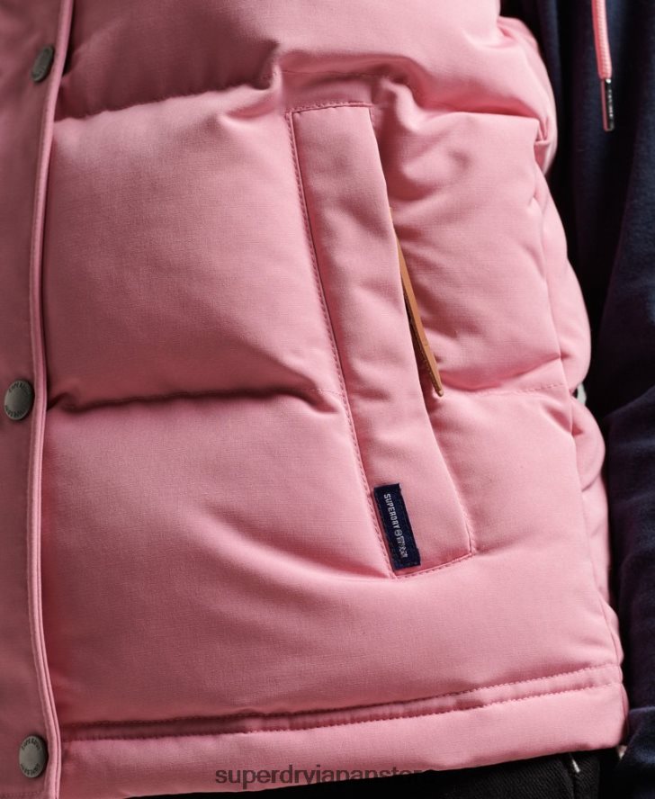 ヴィンテージ フード付き エベレスト ジレ 女性 Superdry 衣類 ピンク 2J62PZ3556