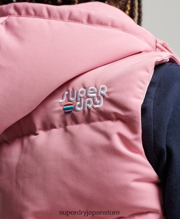 ヴィンテージ フード付き エベレスト ジレ 女性 Superdry 衣類 ピンク 2J62PZ3556