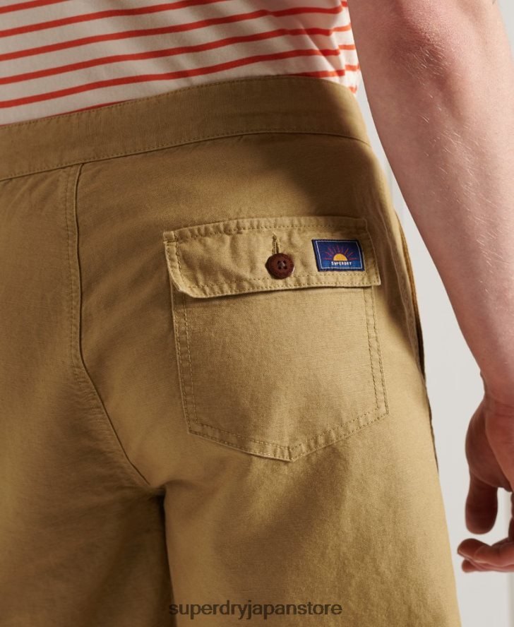 リネンカリビーチショーツ 男性 Superdry 衣類 ベージュ 2J62PZ355