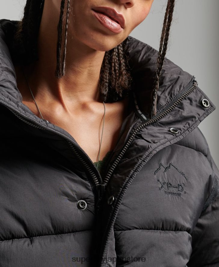 クロップドコクーン パファージャケット 女性 Superdry 衣類 黒 2J62PZ3564