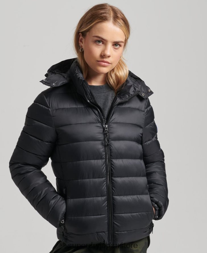 フード付きクラシックパファージャケット 女性 Superdry 衣類 黒 2J62PZ3565