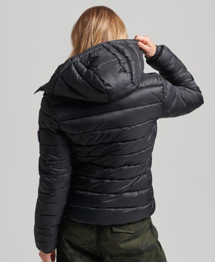 フード付きクラシックパファージャケット 女性 Superdry 衣類 黒 2J62PZ3565