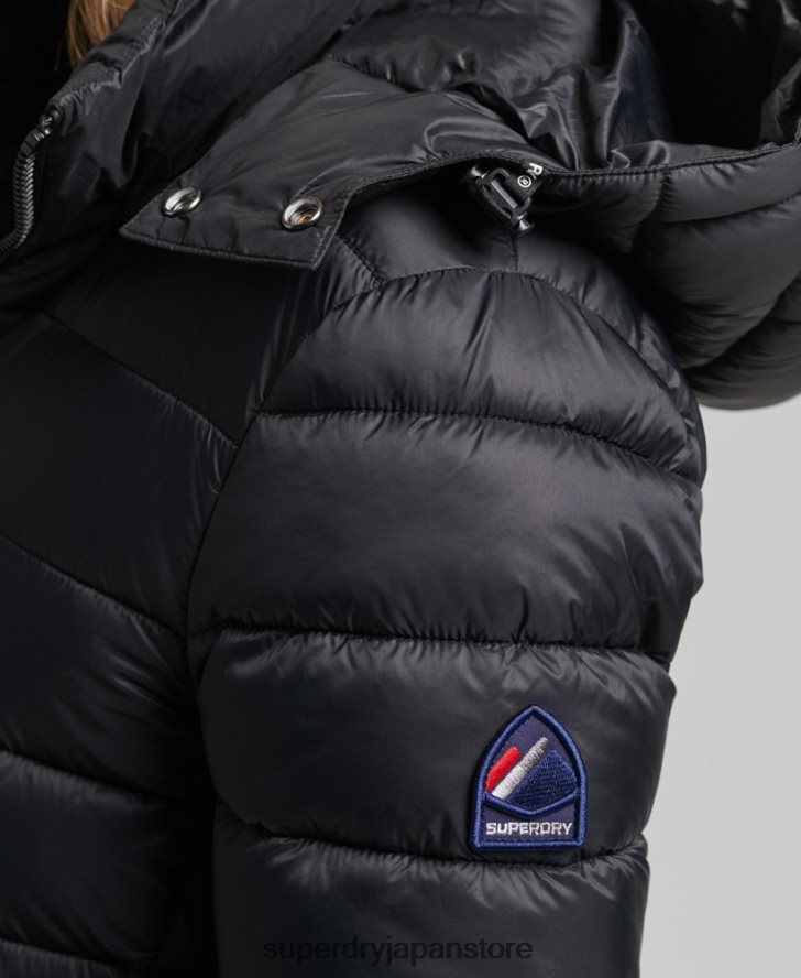 フード付きクラシックパファージャケット 女性 Superdry 衣類 黒 2J62PZ3565