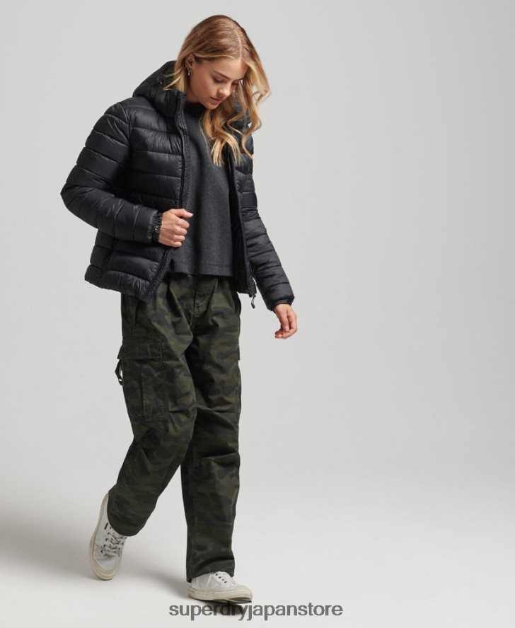 フード付きクラシックパファージャケット 女性 Superdry 衣類 黒 2J62PZ3565