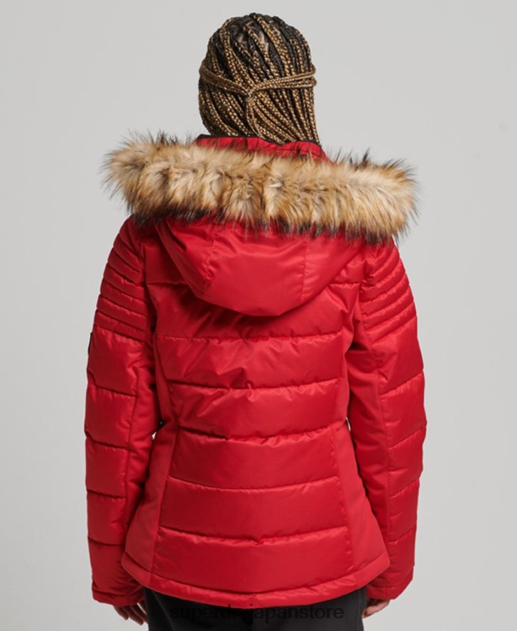 スノーラックス パファージャケット 女性 Superdry 衣類 赤 2J62PZ3566
