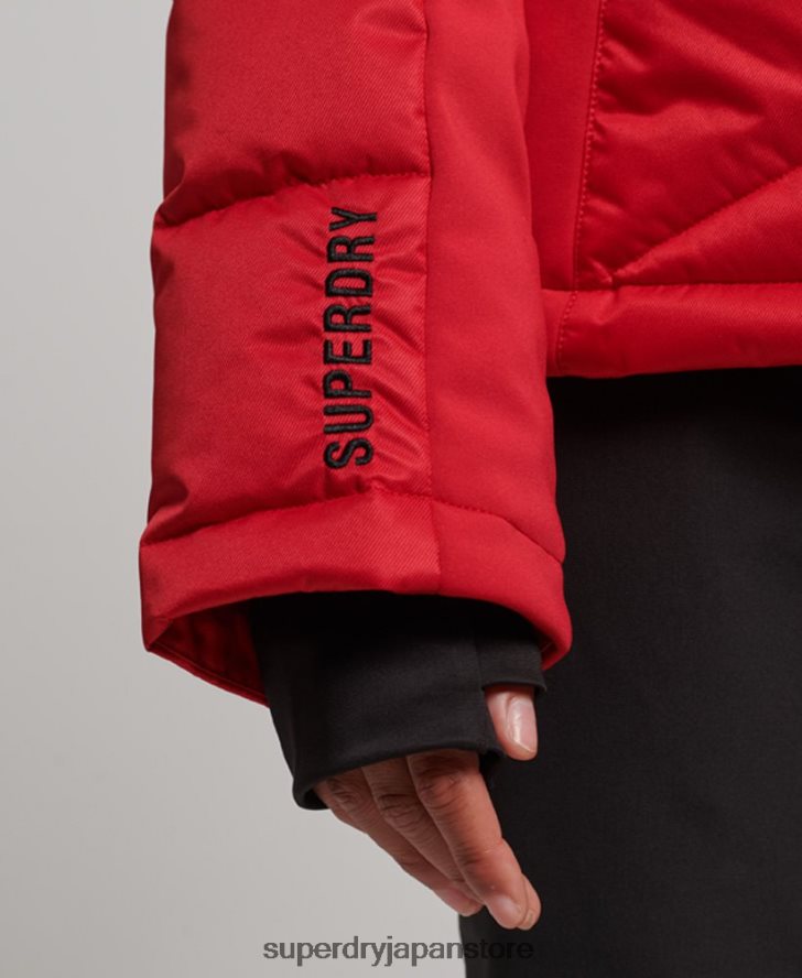 スノーラックス パファージャケット 女性 Superdry 衣類 赤 2J62PZ3566