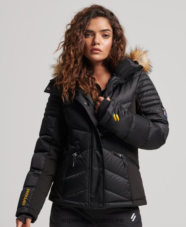 スノーラックス パファージャケット 女性 Superdry 衣類 黒 2J62PZ3568