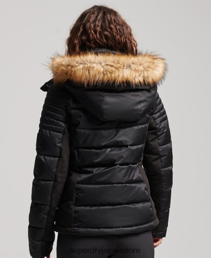 スノーラックス パファージャケット 女性 Superdry 衣類 黒 2J62PZ3568
