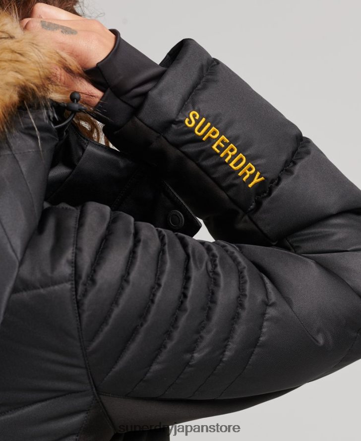 スノーラックス パファージャケット 女性 Superdry 衣類 黒 2J62PZ3568