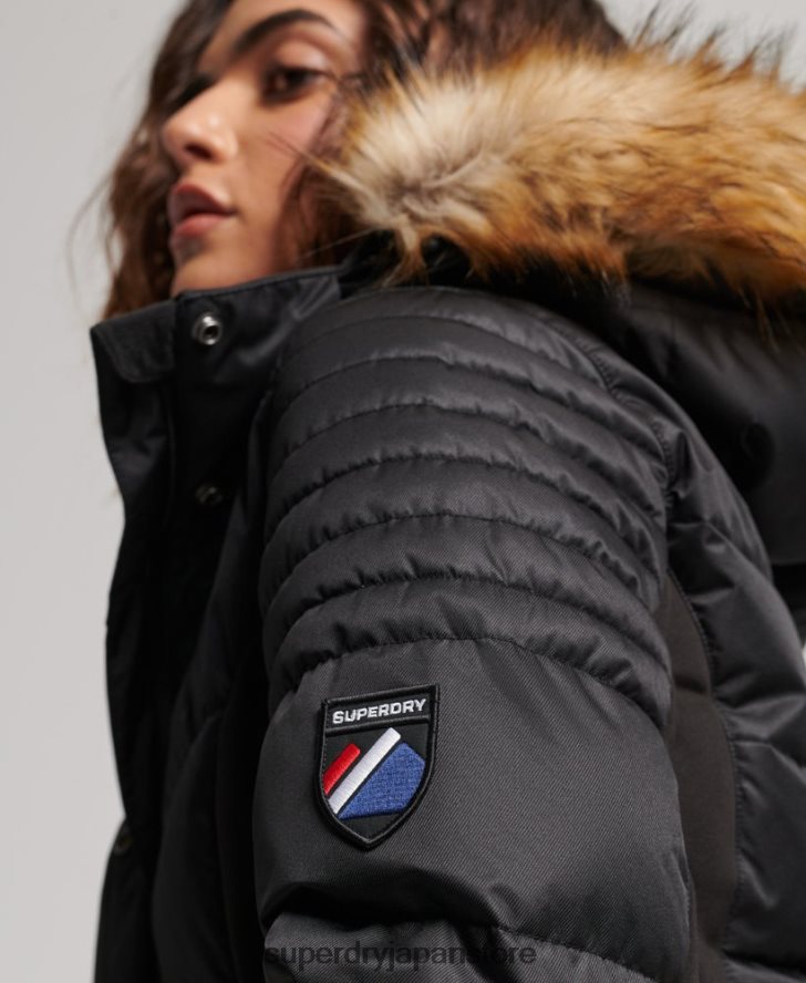 スノーラックス パファージャケット 女性 Superdry 衣類 黒 2J62PZ3568