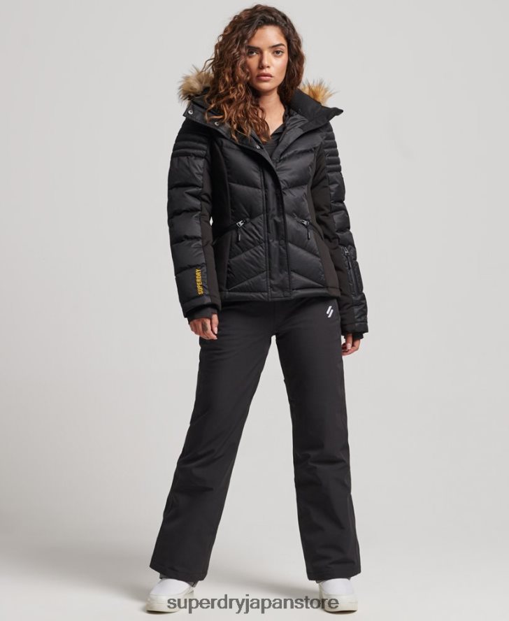 スノーラックス パファージャケット 女性 Superdry 衣類 黒 2J62PZ3568