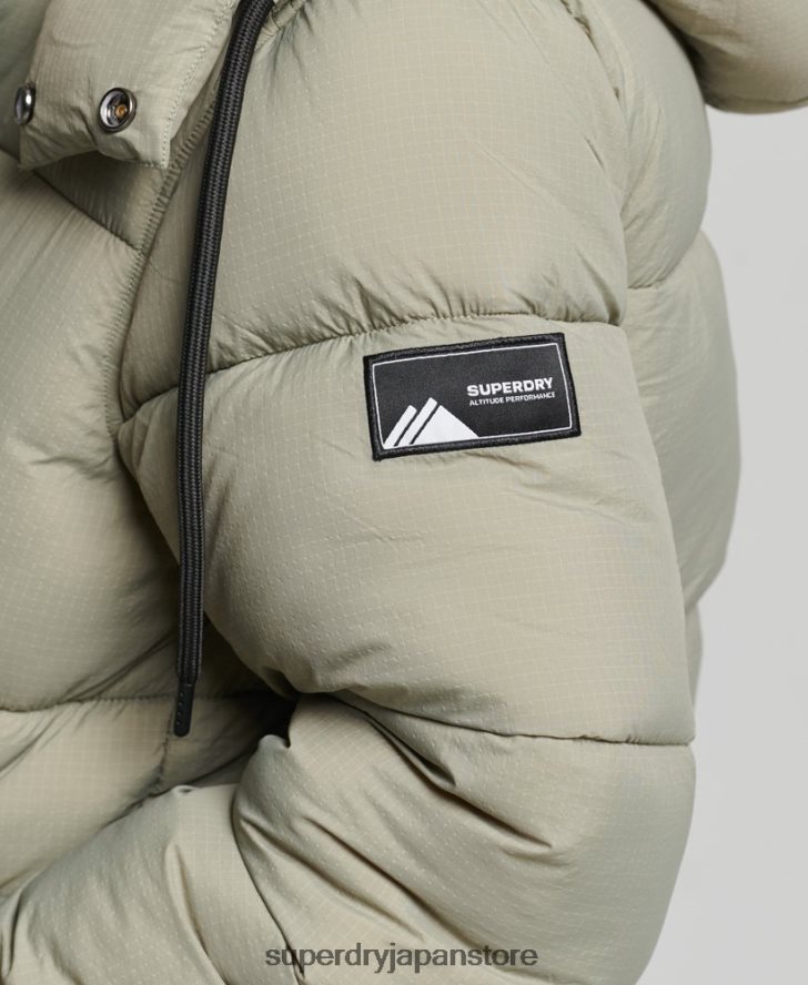 フード付きリップストップ パファージャケット 女性 Superdry 衣類 緑 2J62PZ3574
