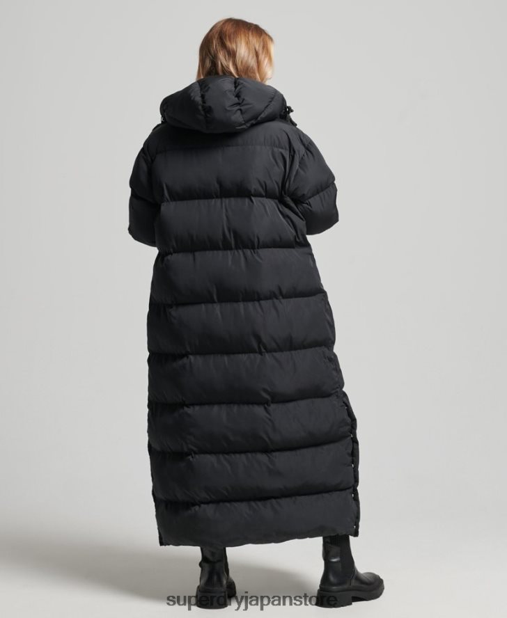フード付きマキシダウンコート 女性 Superdry 衣類 黒 2J62PZ3578