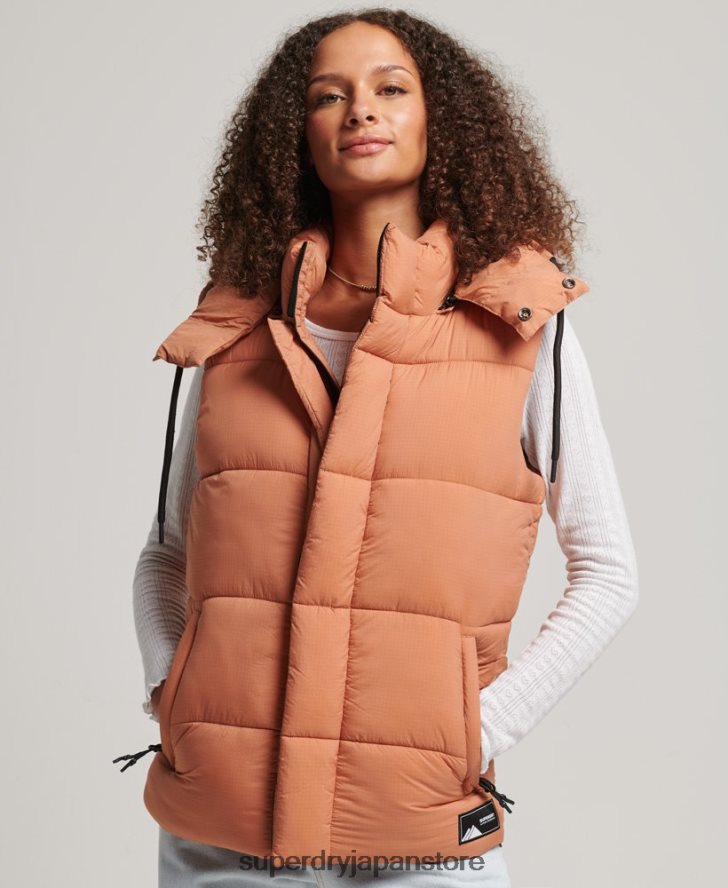 タッチライン パッド入りショートジレ 女性 Superdry 衣類 オレンジ 2J62PZ3580