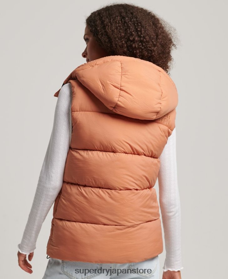 タッチライン パッド入りショートジレ 女性 Superdry 衣類 オレンジ 2J62PZ3580