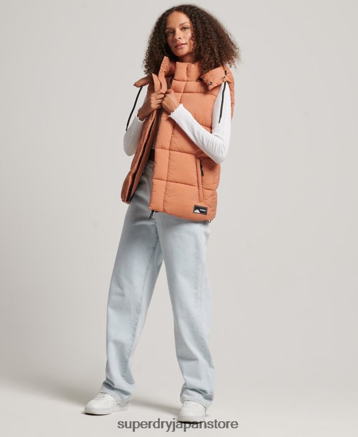 タッチライン パッド入りショートジレ 女性 Superdry 衣類 オレンジ 2J62PZ3580