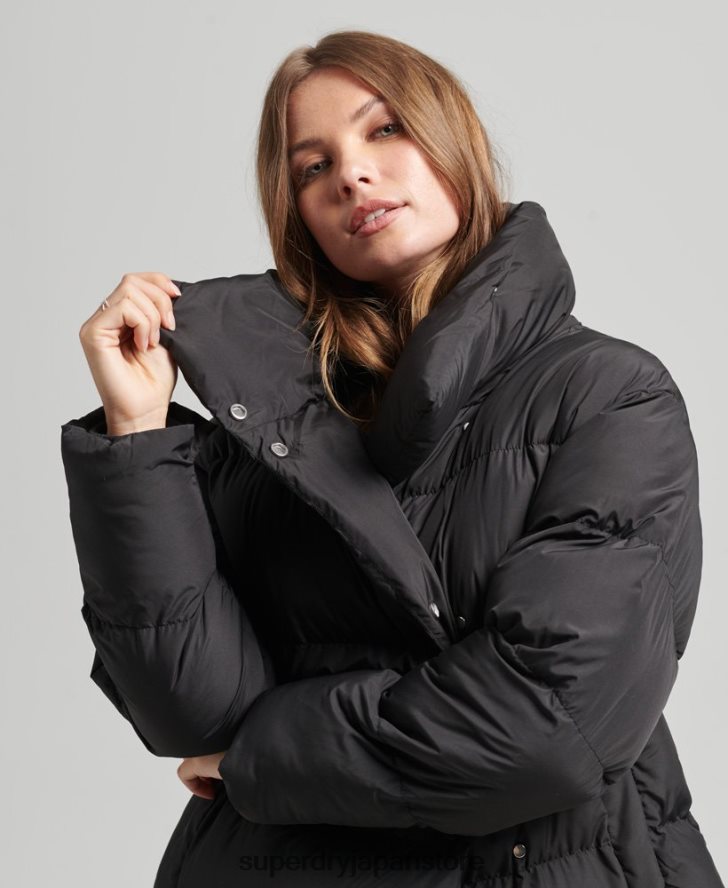 はえ縄フグコート 女性 Superdry 衣類 黒 2J62PZ3582