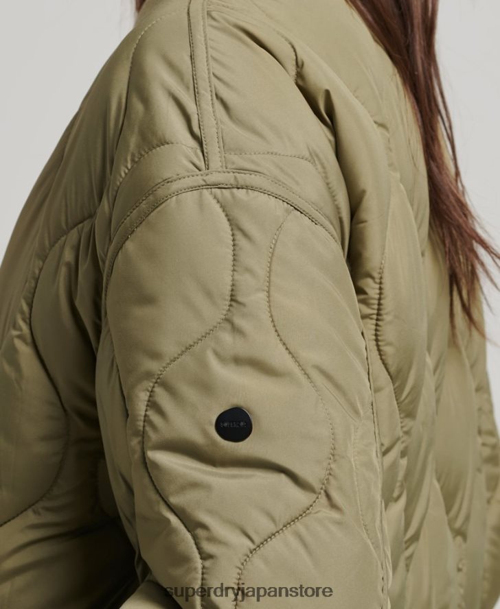 延縄キルティングコート 女性 Superdry 衣類 緑 2J62PZ3583