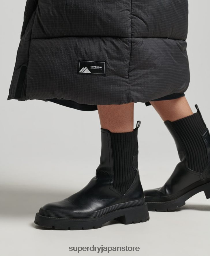 フード付きリップストップ延縄ジレ 女性 Superdry 衣類 黒 2J62PZ3584