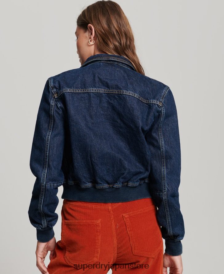 インディークラブデニムジャケット 女性 Superdry 衣類 濃紺 2J62PZ3589