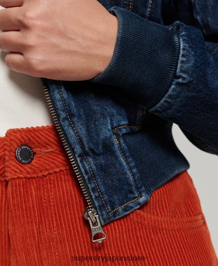 インディークラブデニムジャケット 女性 Superdry 衣類 濃紺 2J62PZ3589