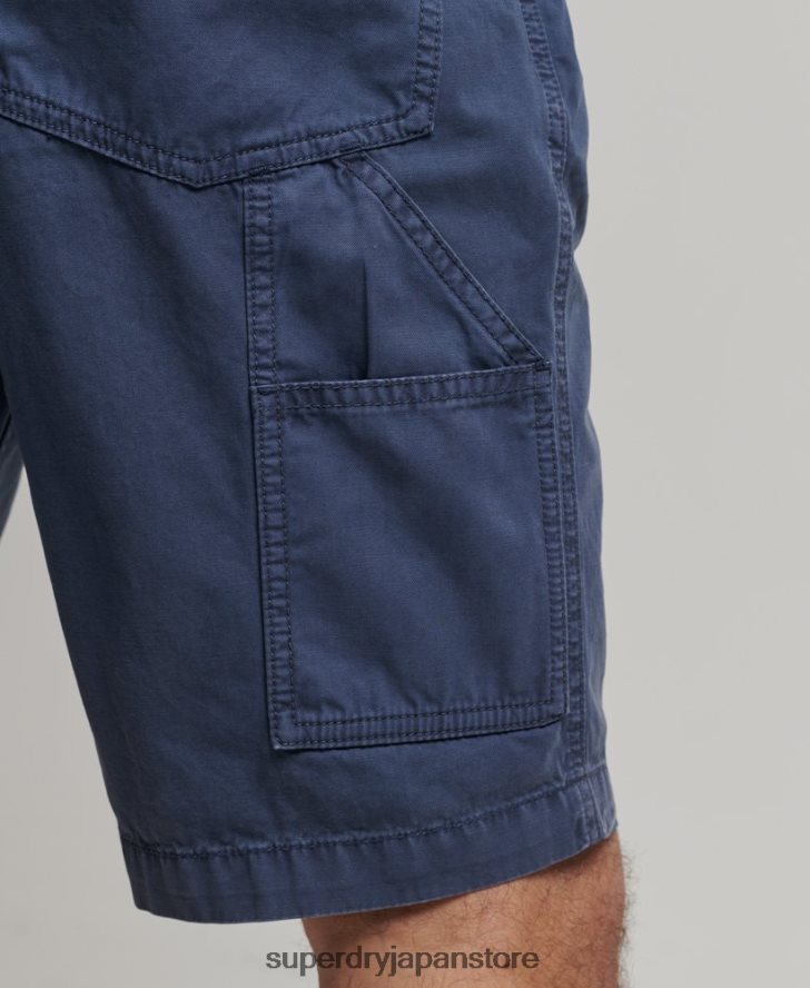 オーガニックコットン ヴィンテージ カーペンター ショーツ 男性 Superdry 衣類 海軍 2J62PZ358