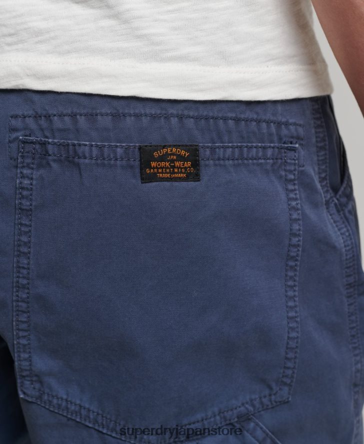 オーガニックコットン ヴィンテージ カーペンター ショーツ 男性 Superdry 衣類 海軍 2J62PZ358