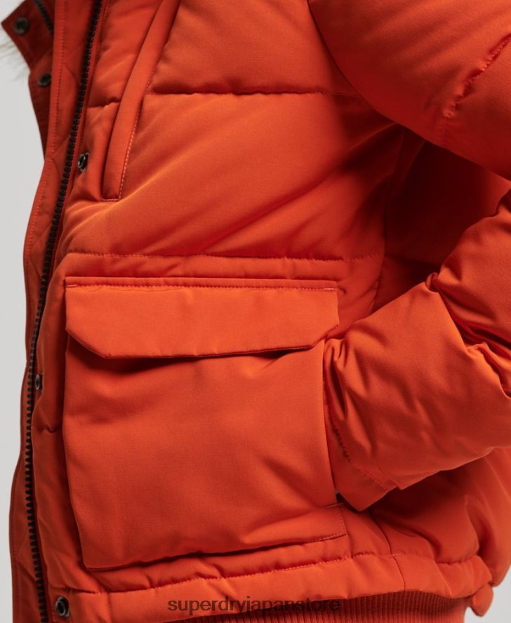 エベレスト フード付きパファーボンバージャケット 女性 Superdry 衣類 オレンジ 2J62PZ3591