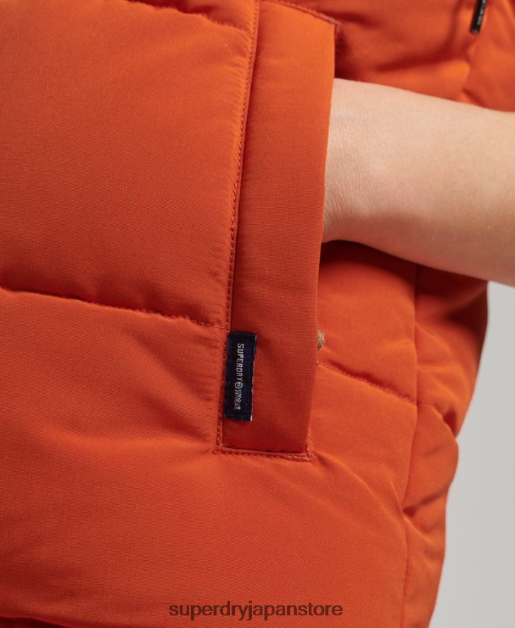 エベレスト フェイクファージレ 女性 Superdry 衣類 オレンジ 2J62PZ3592