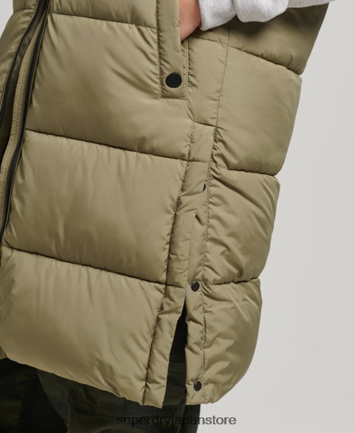延縄キルトジレ 女性 Superdry 衣類 緑 2J62PZ3593