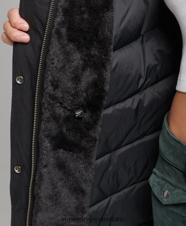 ダウンエベレストパーカー 女性 Superdry 衣類 黒 2J62PZ3598