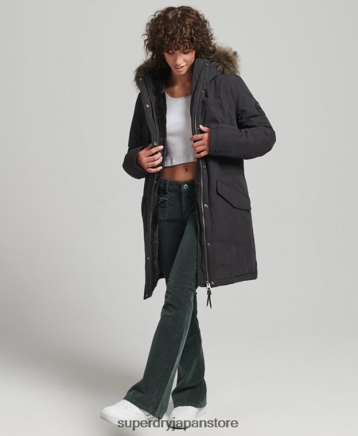 ダウンエベレストパーカー 女性 Superdry 衣類 黒 2J62PZ3598