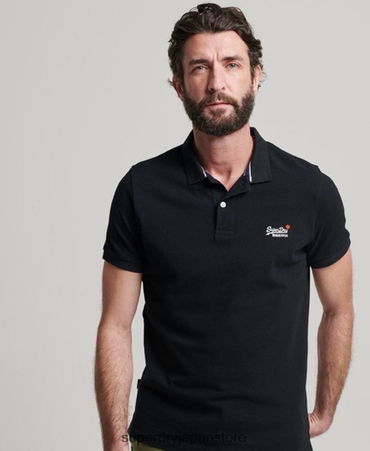 クラシックピケポロシャツ 男性 Superdry 衣類 黒 2J62PZ36