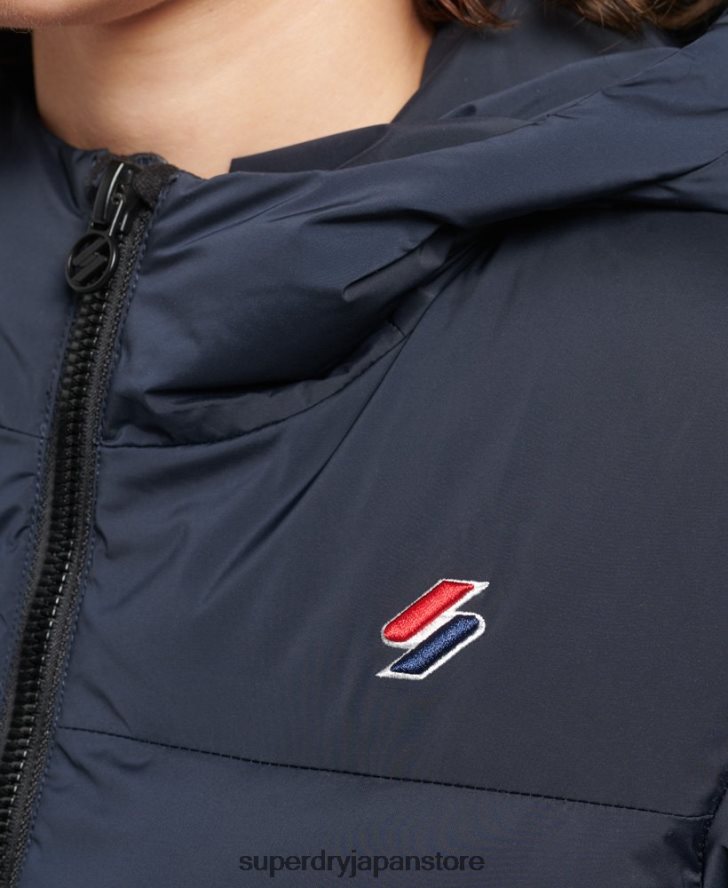 ヒートシールパッド入りジャケット 女性 Superdry 衣類 海軍 2J62PZ3600