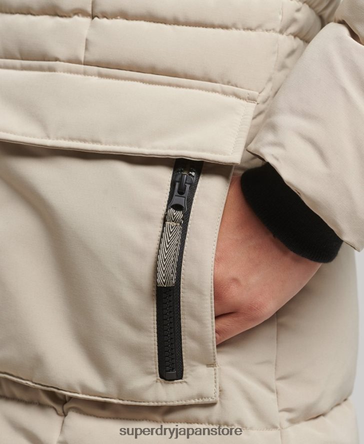 延縄フェイクファーエベレストコート 女性 Superdry 衣類 クリーム 2J62PZ3601