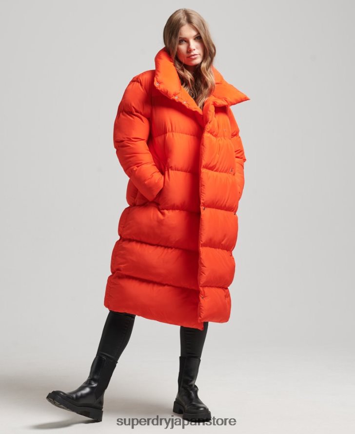 はえ縄フグコート 女性 Superdry 衣類 オレンジ 2J62PZ3602