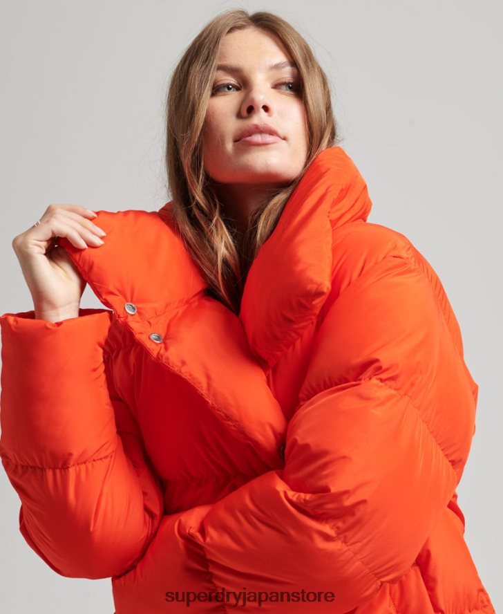 はえ縄フグコート 女性 Superdry 衣類 オレンジ 2J62PZ3602