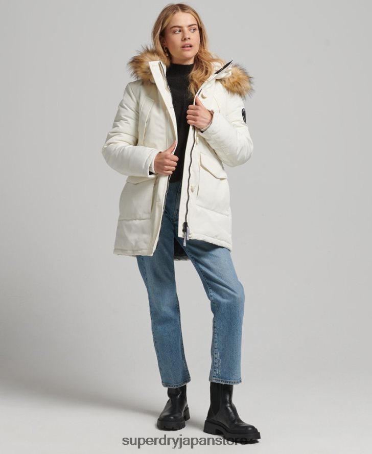 エベレストパーカーコート 女性 Superdry 衣類 白 2J62PZ3604