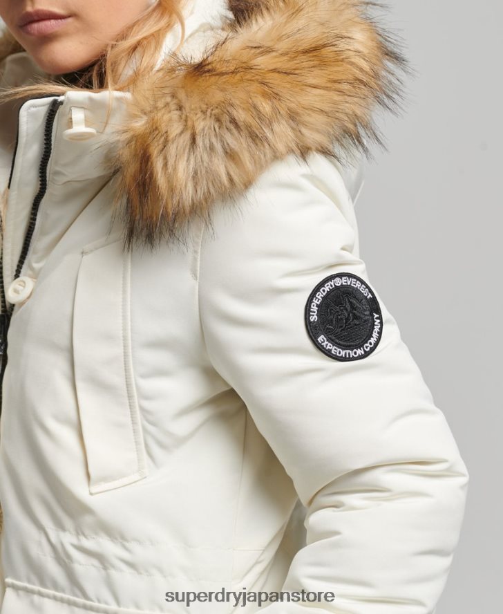 エベレストパーカーコート 女性 Superdry 衣類 白 2J62PZ3604